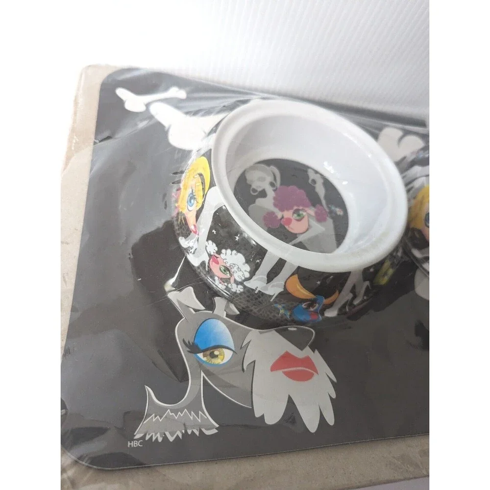 PetEgo Dog Cat Bowl Dish Placement Set Italian Style Whimsical Cartoon Heels NEW